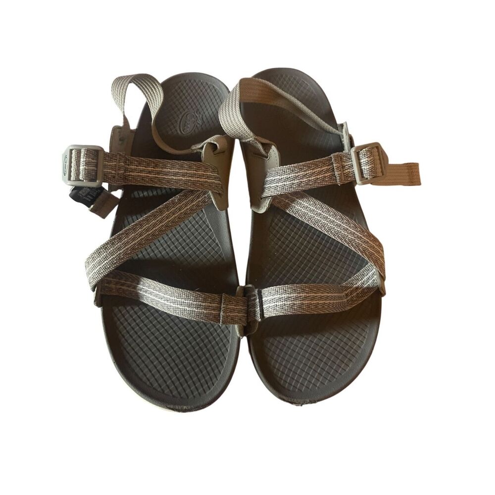 Chaco women's Classic Web Sandals in gray with gray/purple Straps